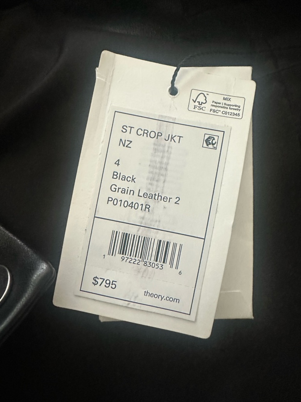 THEORY St. Crop Leather Jacket Black SZ 4 - NWT $795 - Picture 2 of 11